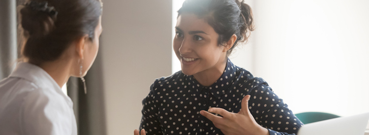 smiling student working on reducing her accent