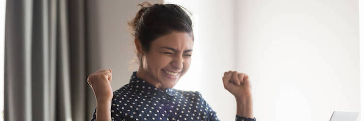 Woman Celebrating a Promotion